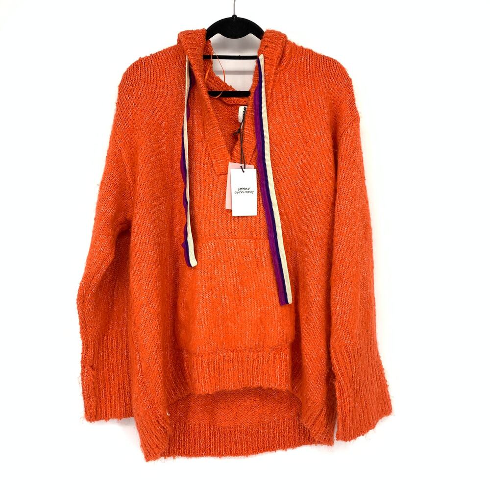 Urban Outfitters BDG Pullover Hoodie Sweater Womens Size Medium Orange Red NEW